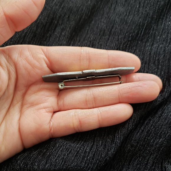 Vintage Pierre Bex Unsigned Art Deco Style Enamel Bar Pin - Picture 4 of 7